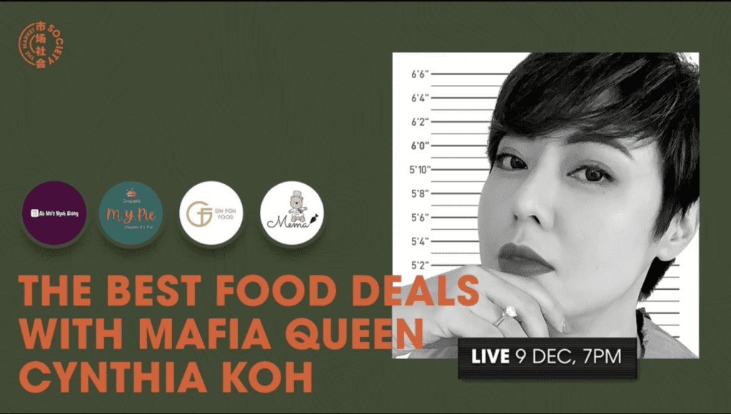 Facebook promotion post that reads The Best Food Deals With Mafia Queen Cynthia Koh