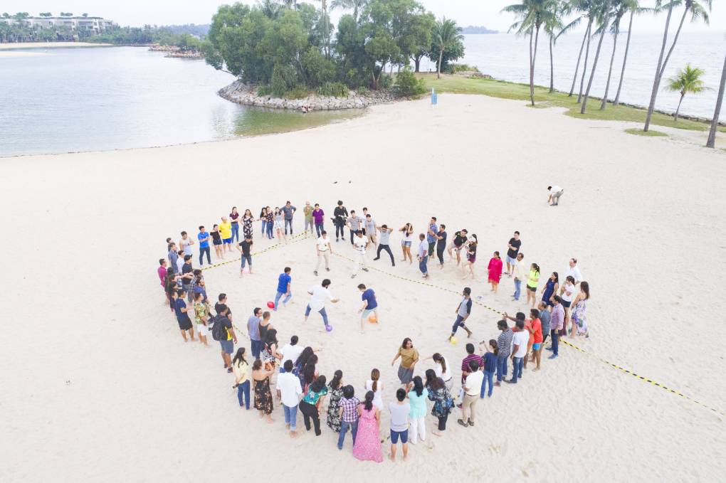 An aerial shot using a drone