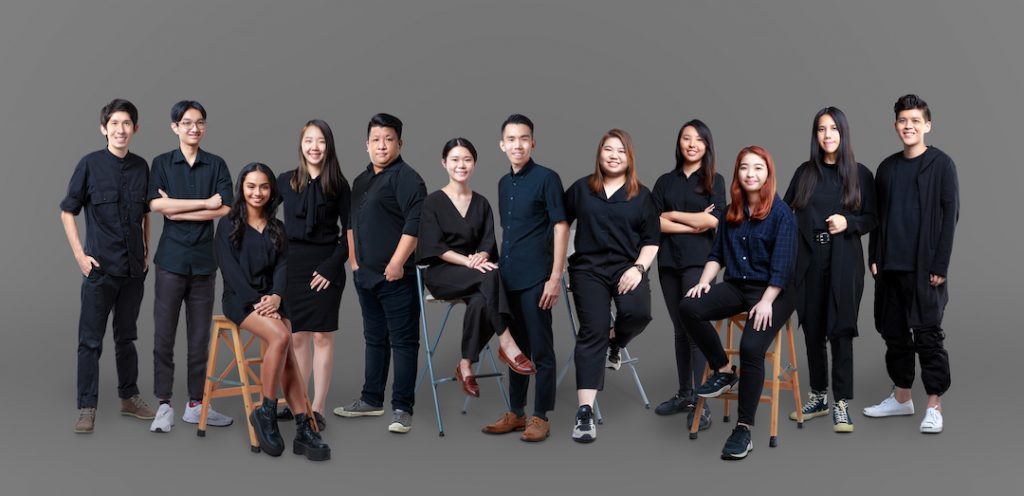 A composite group photo taken individually and composited in post production