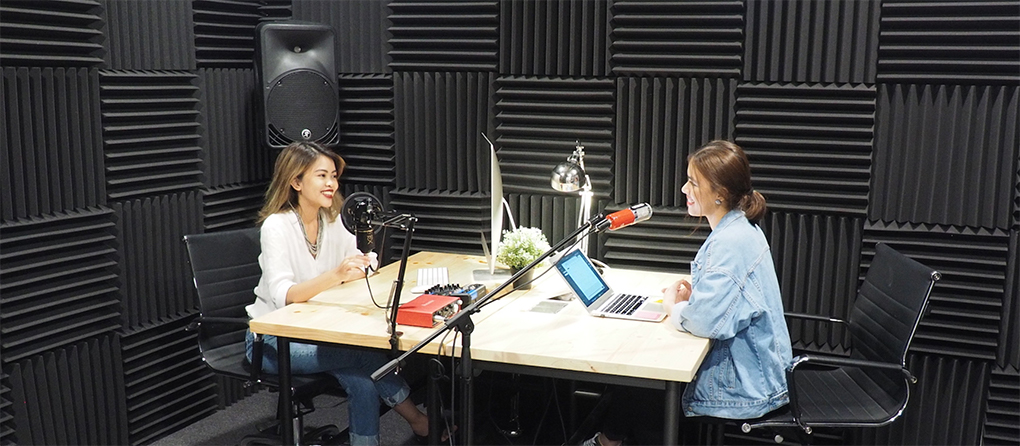 Two Women Doing An Interview In A Studio