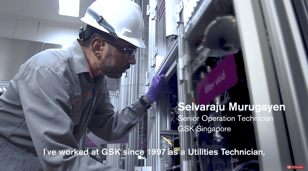 Video of manufacturing company staff feature