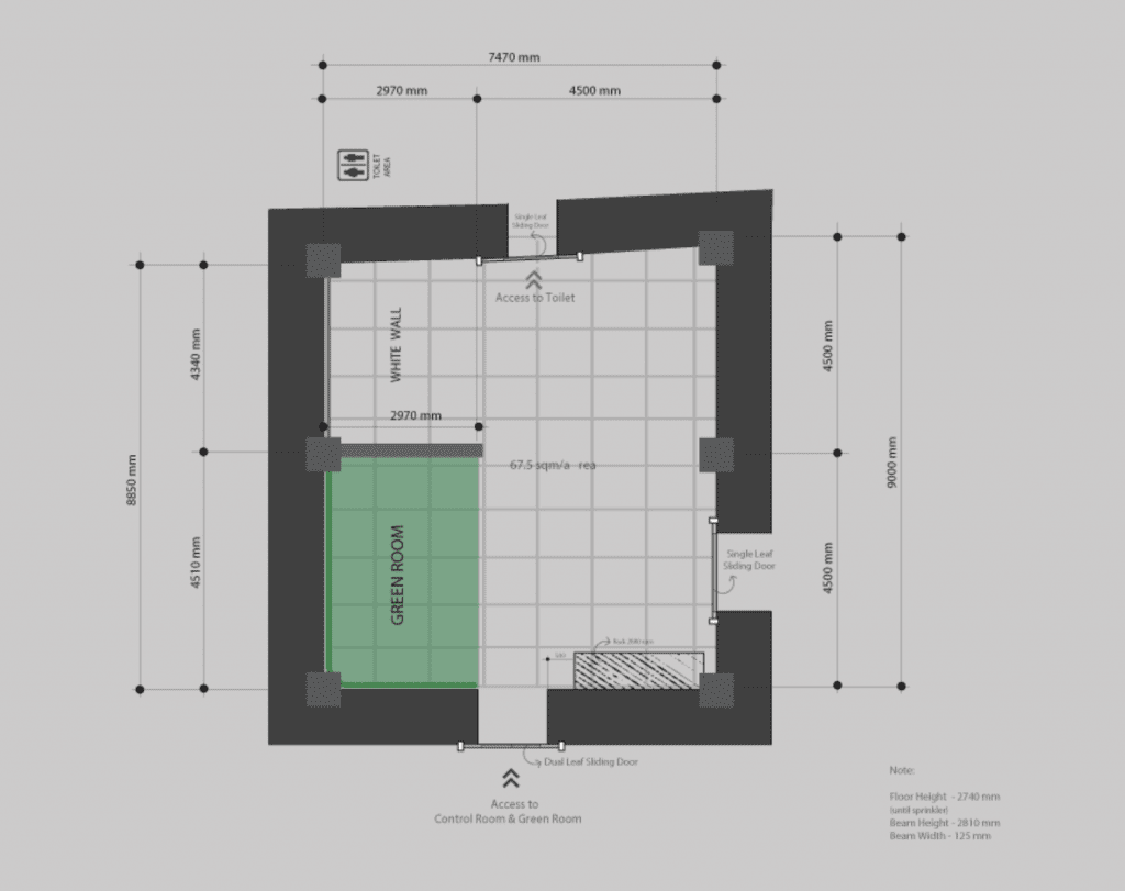 Green Screen Studio Layout Plan from Live Productions