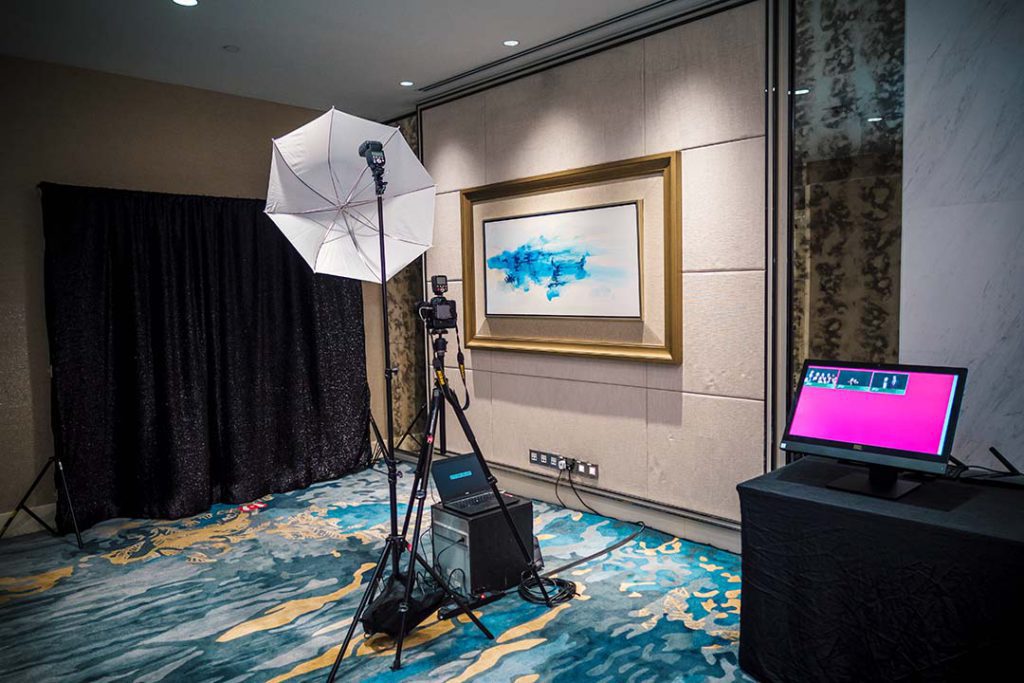 Digital Photo Booth Setup with Dedicated Email Kiosk for Corporate Events