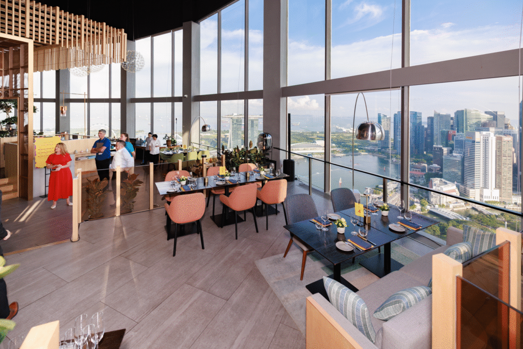 Club house event photography in Singapore featuring event setup and venue ambience