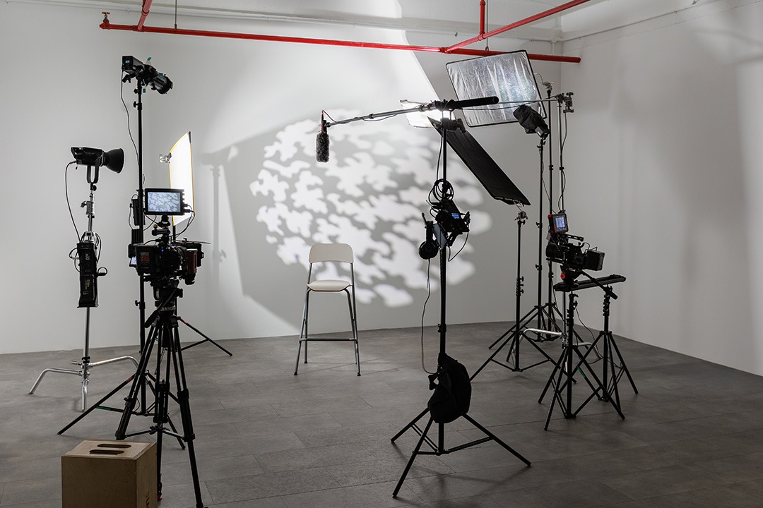 Equipment in display during filming in Content Creator Studio Singapore